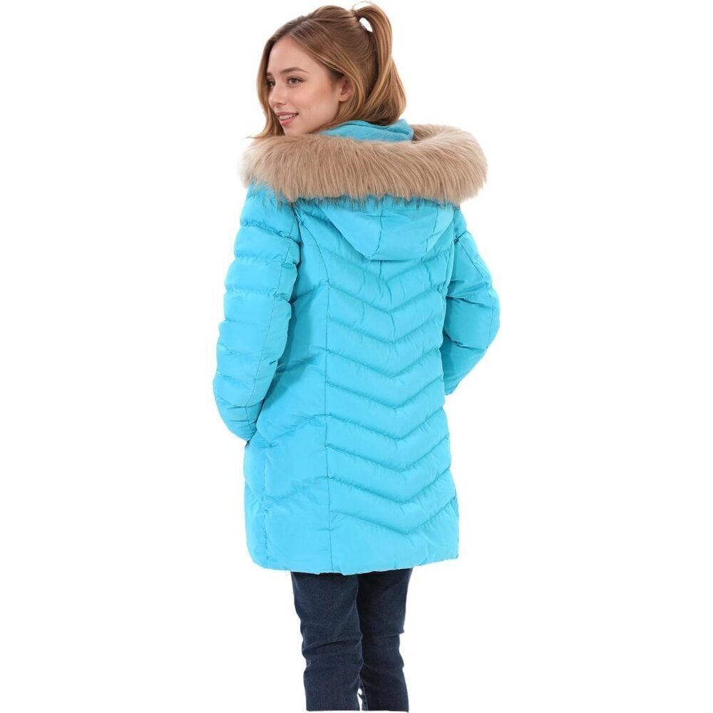 Women's Winter Puffer Jacket with Detachable Hood, S-3XL, Long Waterproof Warm P